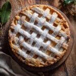 Pastiera napoletana con frolla dorata e zucchero a velo