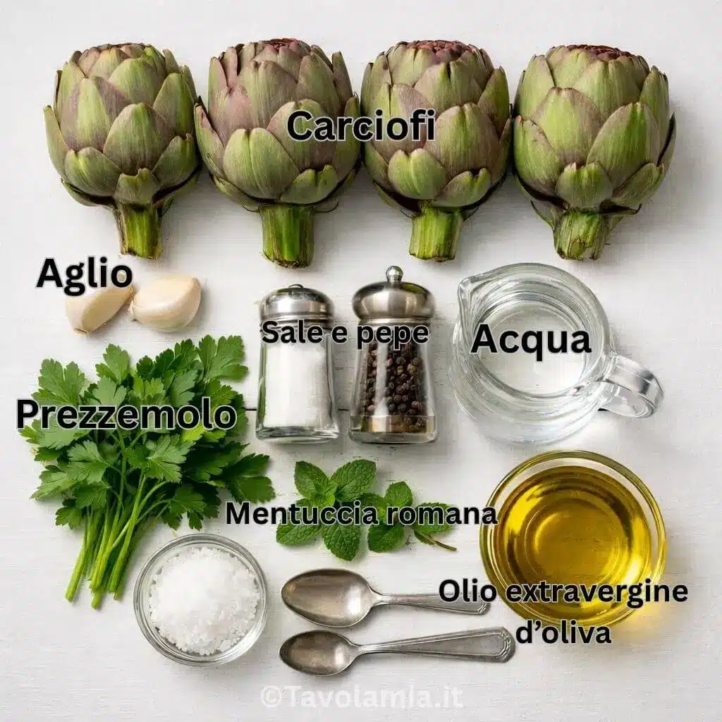 Ingredienti Carciofi alla Romana