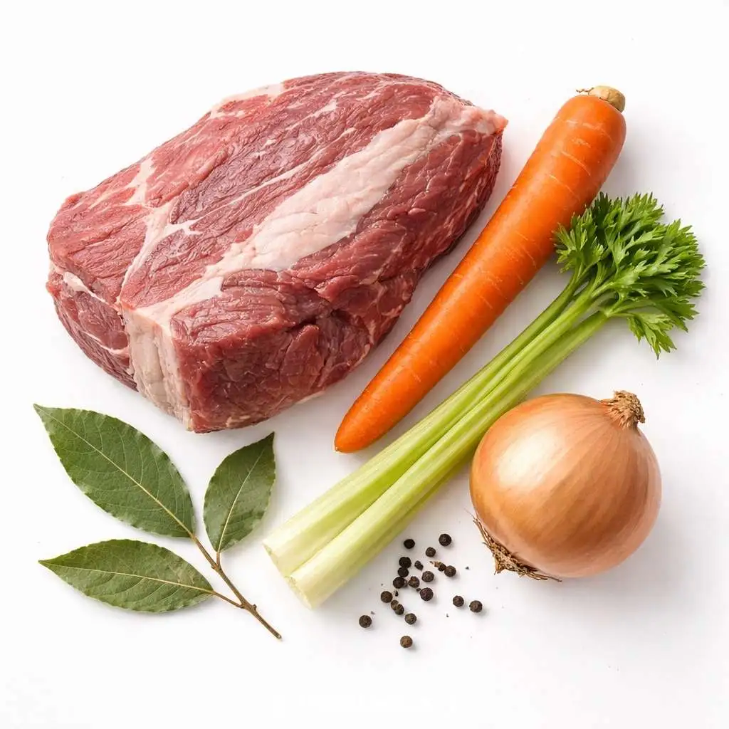 Ingredienti per preparare il brodo di carne