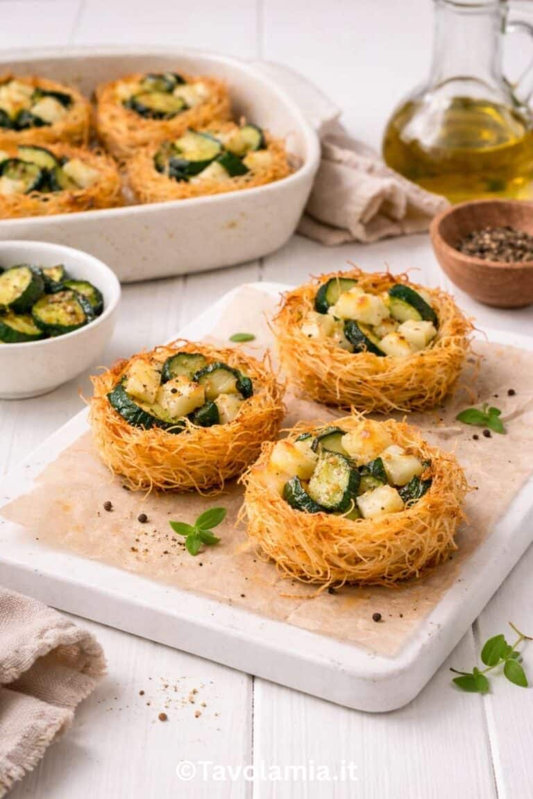 Pasta kataifi ricette salate al forno con zucchine e formaggio