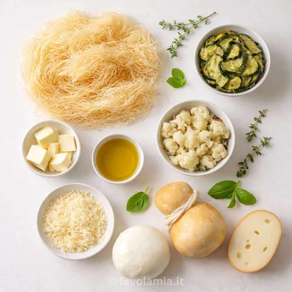 Ingredienti per pasta kataifi ricette salate con verdure e formaggi