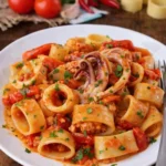 Calamarata ricetta con calamari e sugo di pomodoro