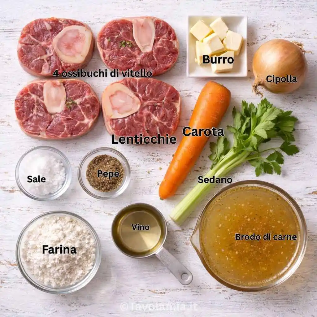 ingredienti Ossobuco alla milanese