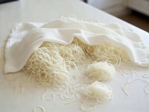 Pasta kataifi coperta con un canovaccio per evitare che si secchi