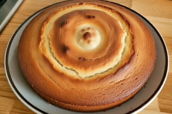 Torta al caffè fatta in casa che raffredda nello stampo