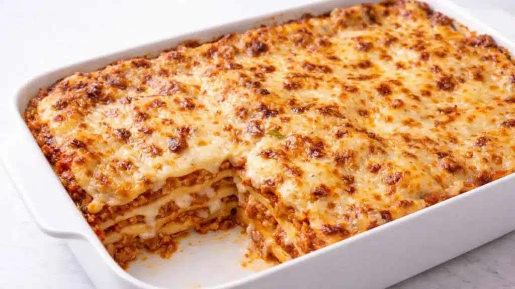 Lasagna ricetta classica al forno con ragù bolognese besciamella e parmigiano