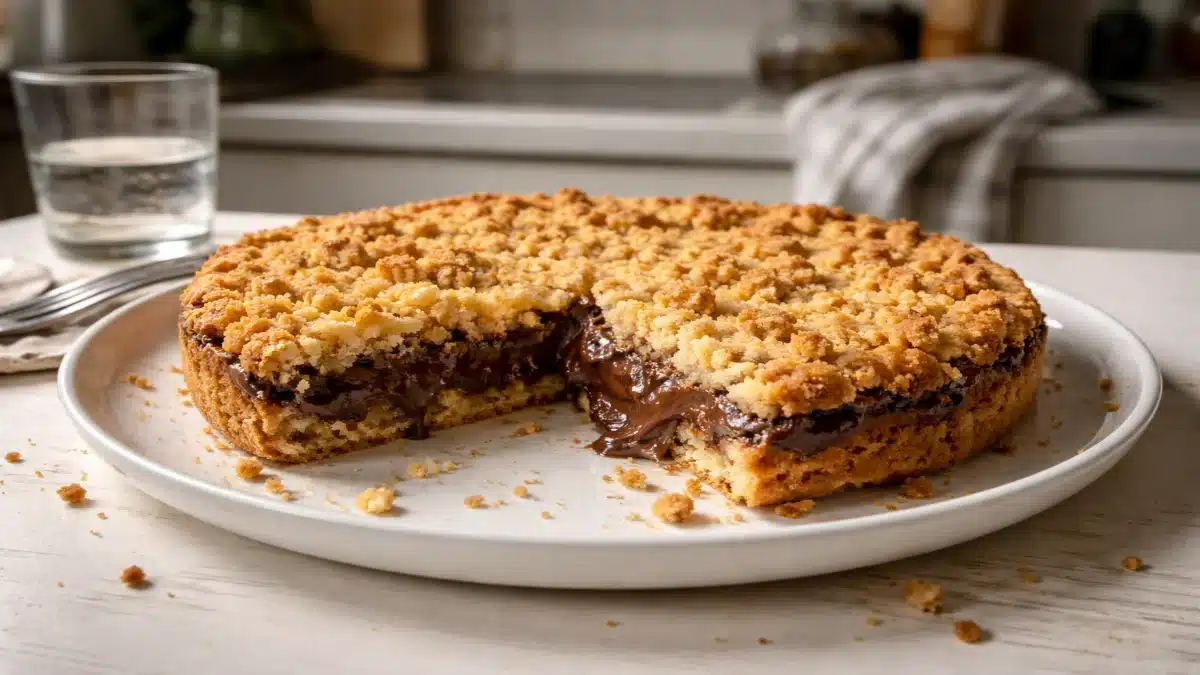 Sbriciolata alla Nutella fatta in casa con ripieno cremoso e crosta croccante